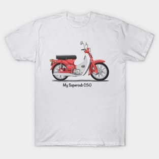 Drawing of Retro Motorcycle Honda Cub C50 T-Shirt